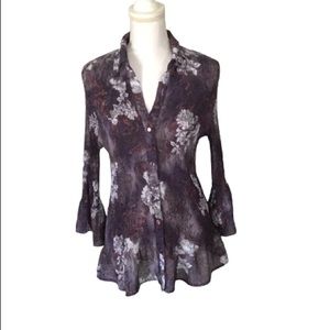 Notations Woman crinkly flowered designed blouse